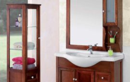 VETRINA ANGOLARE per ARREDO BAGNO in CRISTALLO TEMP. COLORGLASS